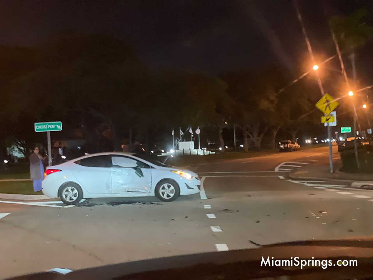 Accident on the Circle in Miami Springs