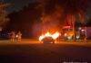 Saturday Night Fire Destroys Classic Car in Miami Springs Marcos GT catches fire in Miami Springs