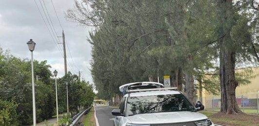 Miami Springs Police on Royal Poinciana Boulevard