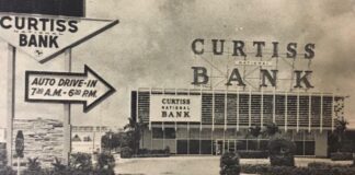 1965 Curtiss National Bank on NW 36th St by Ken Wilde, Historian Miami Springs Historical Society