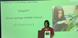 Miami Springs Middle School Student Places 2nd in the Fairchild Challenge
