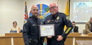 Springs Officer Saves Man’s Life Officer Llorens and Miami Springs Police Chief Jimmy Deal