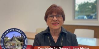 Interview with Irma Matos candidate for Miami Springs City Council Group II