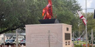 Veterans Day War Memorial on Curtiss Parkway in Miami Springs