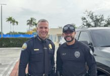 Albert Vargas Promoted to Deputy Chief of Police at MSPD Miami Springs Police Chief Castillo and Lieutenant Vargas