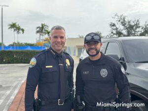 Miami Springs Police Chief Castillo and Lieutenant Vargas