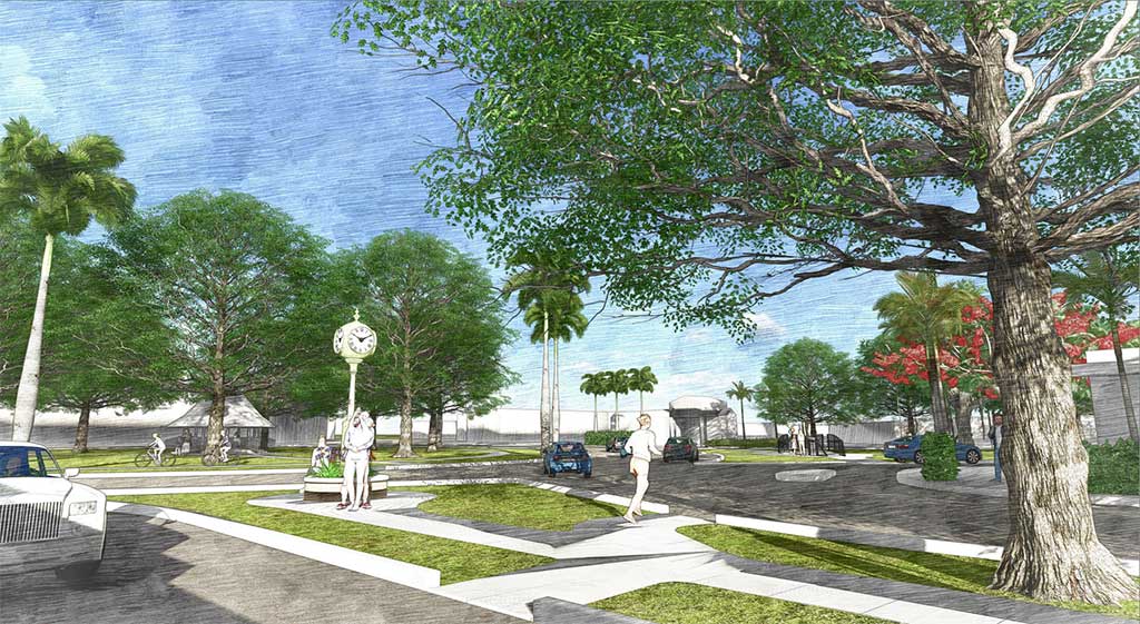 Rendition of the Cavalier Clock at the proposed new location on Westward Drive