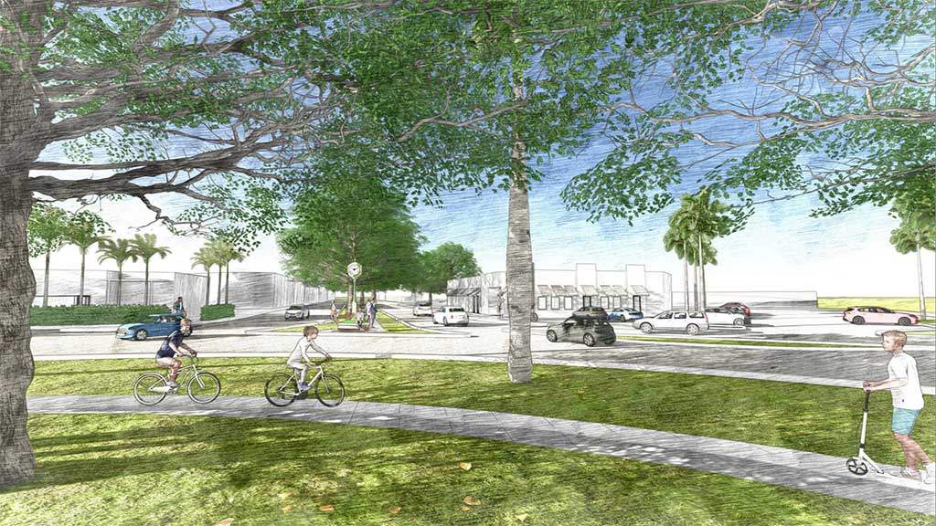 Rendition of the Cavalier Clock at the proposed new location on Westward Drive