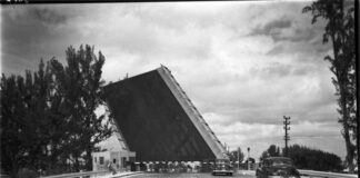 1952 Hialeah Miami Springs S.E. 4th Ave/East Drive bridge looking north by Ken Wilde