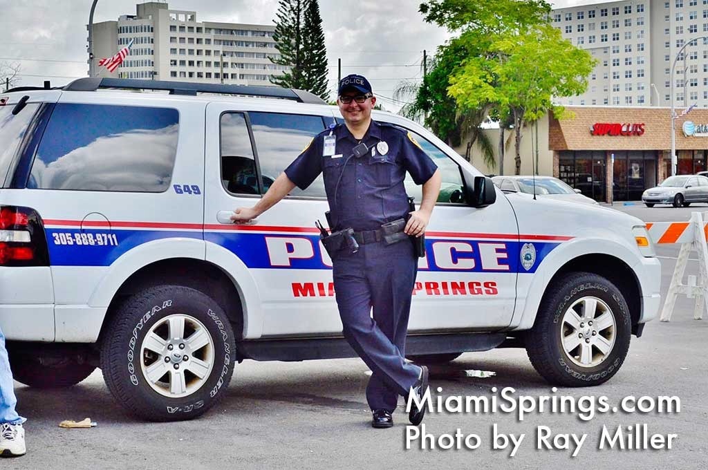 Miami Springs Police Ford Explorer SUV with Red, White, and Blue Livery with Officer Jorge Capote