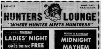 Hunters Lounge on Westward Dr. 1970’s-1990’s by Ken Wilde