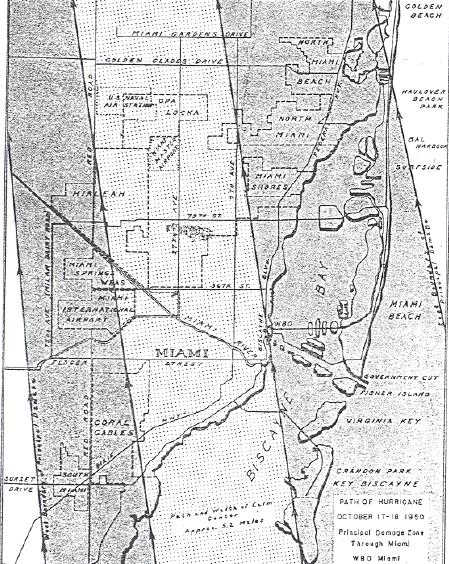 Hurricane King Wind Swath through Miami