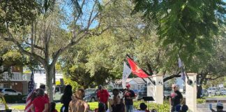 Conservatives on Curtiss Parkway Honoring Charlie Kirk