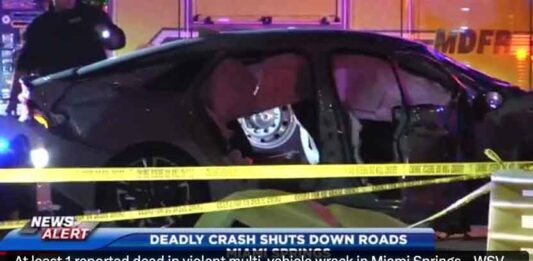 Accident NW 36th Street and LeJeune (Photo Credit: WSVN 7 via X.com)