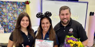 Teacher Battling Breast Cancer Awarded a Free Cruise Bianca Pereyra (center) daughter (left) and Just Call Moe (right) (photo credit. @JustCallMoe)