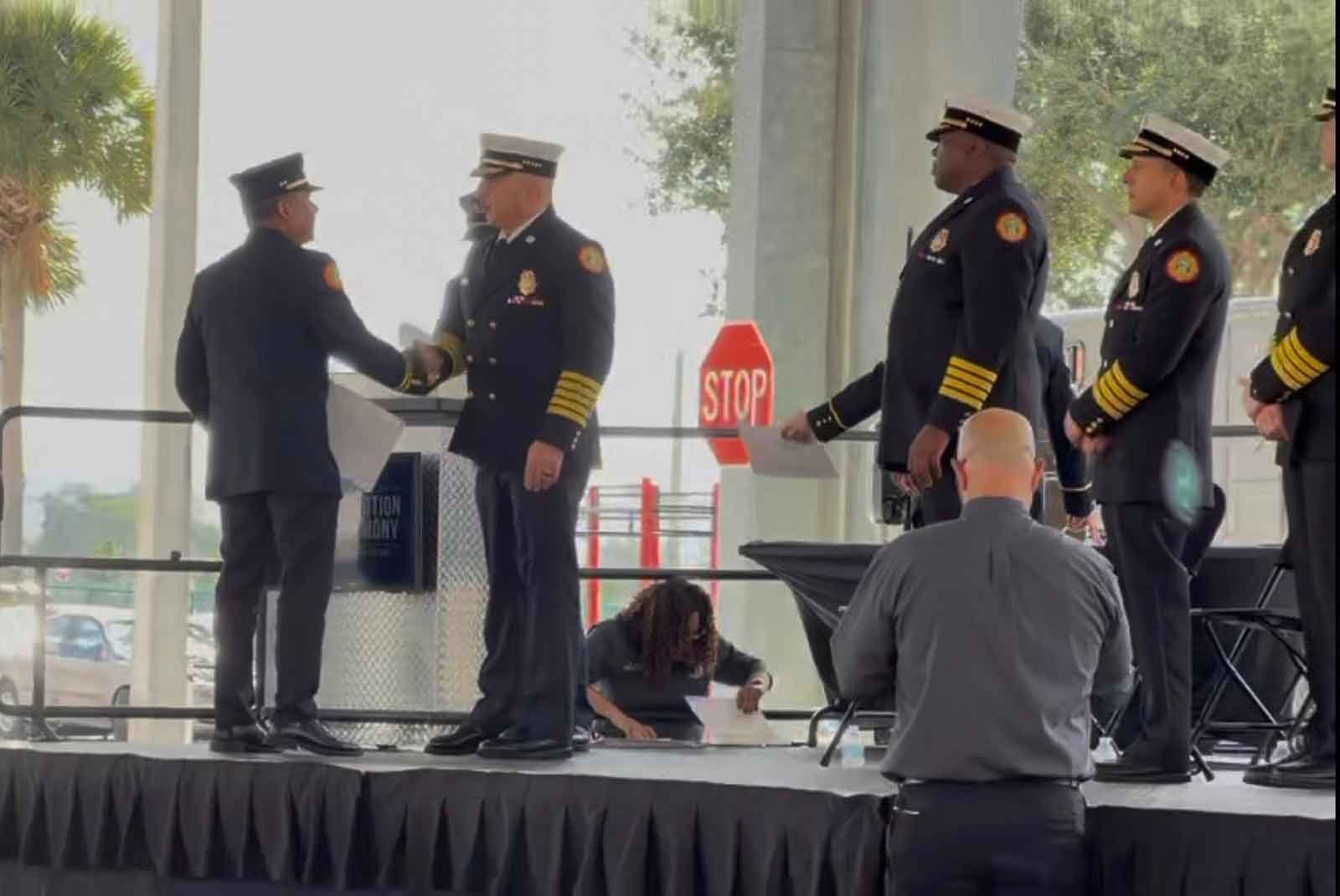 VGPD Detective Darwin Villavicencio was officially sworn in as Captain of the Miami-Dade County Fire Rescue Department (Photo Credit:  Village of Virginia Gardens)