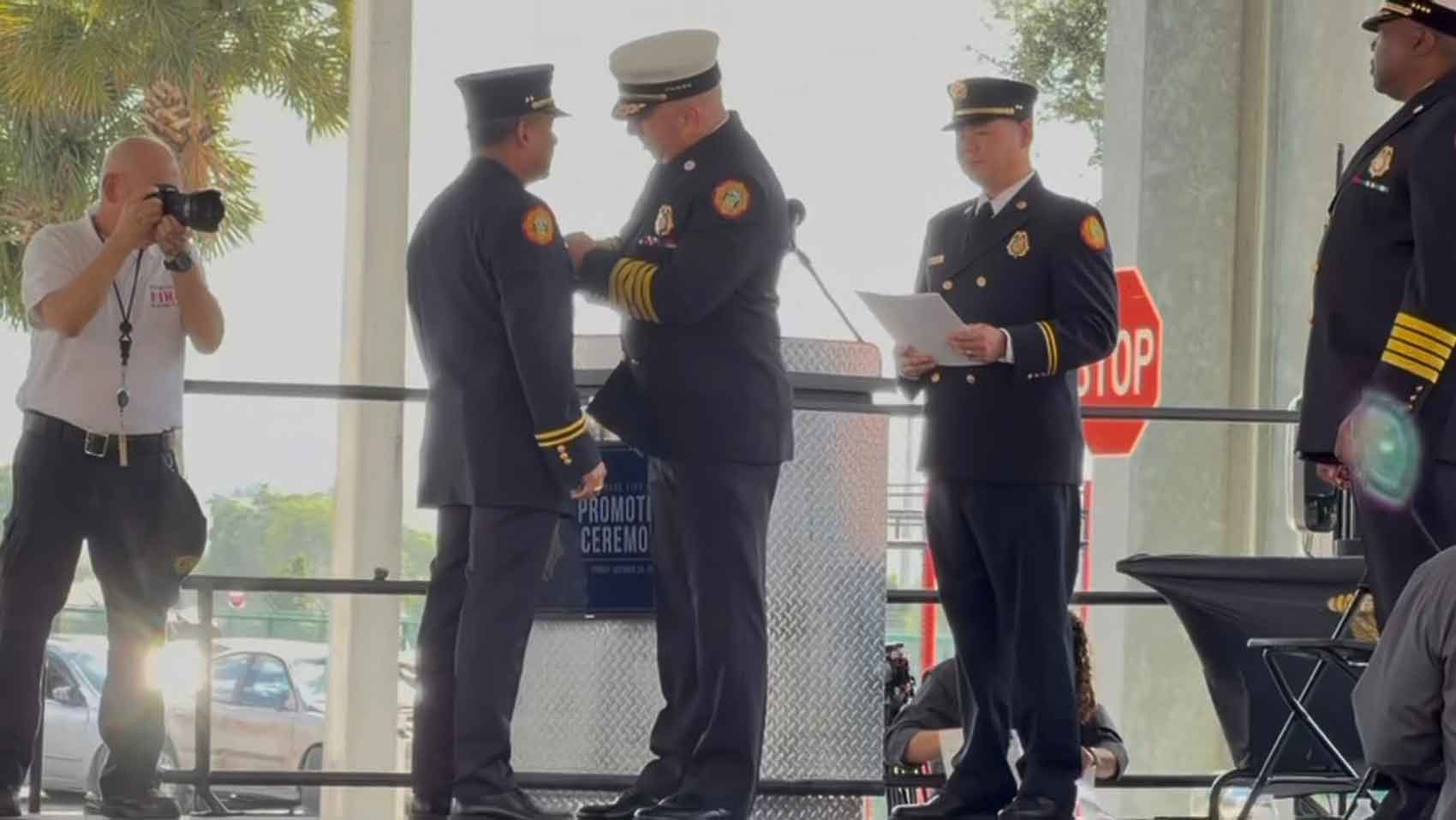 VGPD Detective Darwin Villavicencio was officially sworn in as Captain of the Miami-Dade County Fire Rescue Department (Photo Credit:  Village of Virginia Gardens)VGPD Detective Darwin Villavicencio was officially sworn in as Captain of the Miami-Dade County Fire Rescue Department (Photo Credit:  Village of Virginia Gardens)