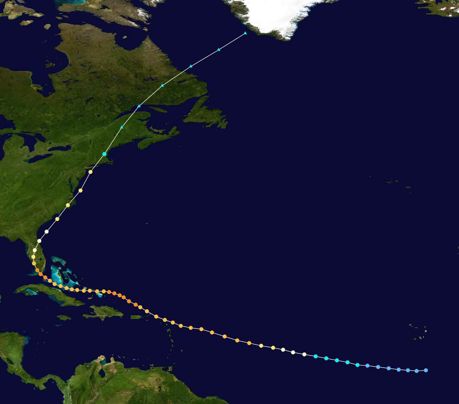 Hurricane Donna Track
