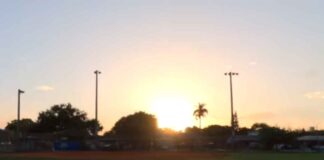 Sunrise at Douglas Orr Park at Prince Field Sunrise over Miami Springs