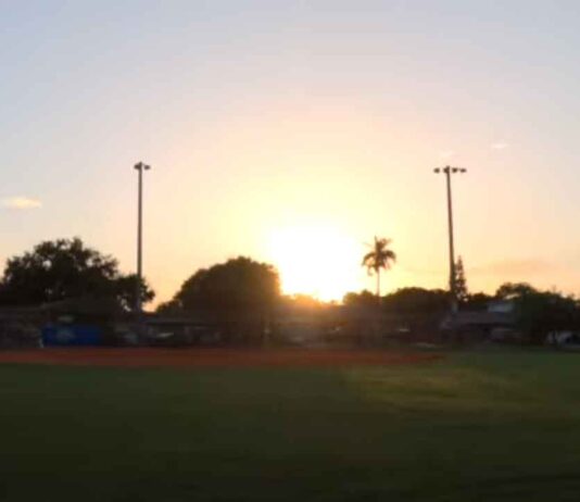Sunrise at Douglas Orr Park at Prince Field Sunrise over Miami Springs
