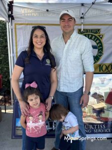Miami-Dade Countyy Commissioner, Natalie Orbis, with her family at the Glenn Curtiss Vintage Motorcycle and Classic Car Show in Miami Springs Nov 1, 2025