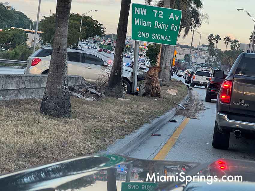 SUV vs tree on 36th Street