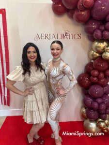 Aerialbatics founder Tara Cevallos with a contortionist performer