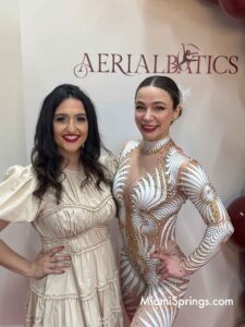 Aerialbatics founder Tara Cevallos with a contortionist performer