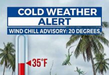 Coldest Night to Hit Miami Springs in 16 Years this Weekend