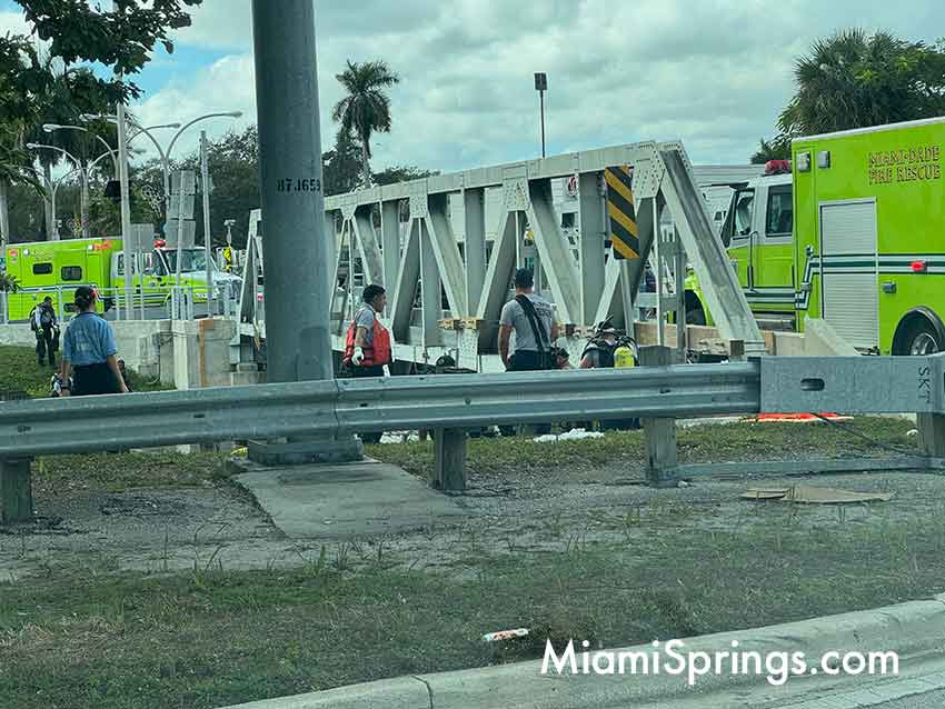 Miami Springs Police and Miami-Dade Fire Rescue Respond to man under Bridge