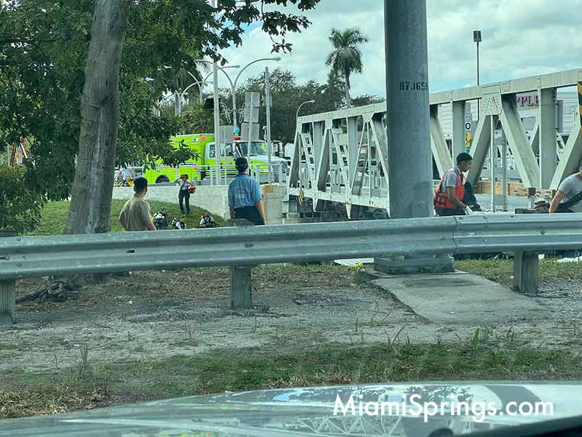 Miami Springs Police and Miami-Dade Fire Rescue Respond to man under Bridge
