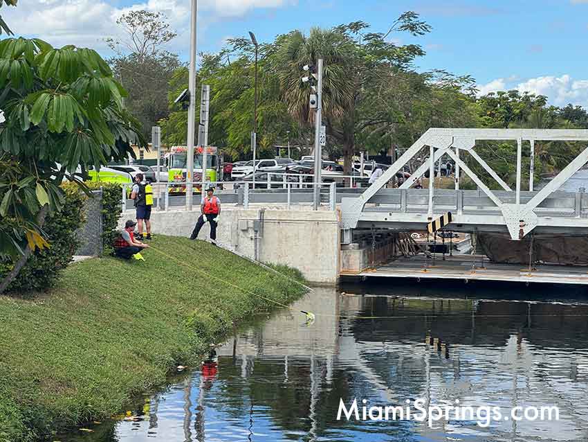 Miami Springs Police and Miami-Dade Fire Rescue Respond to man under Bridge
