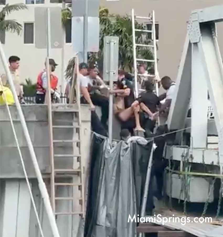 Miami Springs Police and Miami-Dade Fire Rescue Respond to man under Bridge