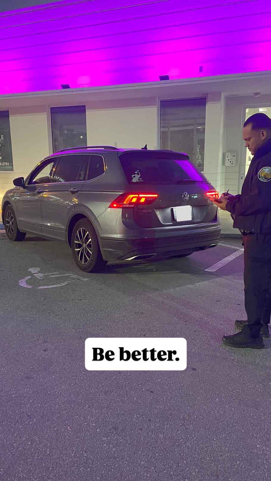 Miami Springs Police Enforcing Handicap Parking - (Photo Credit: Miami Springs Police)