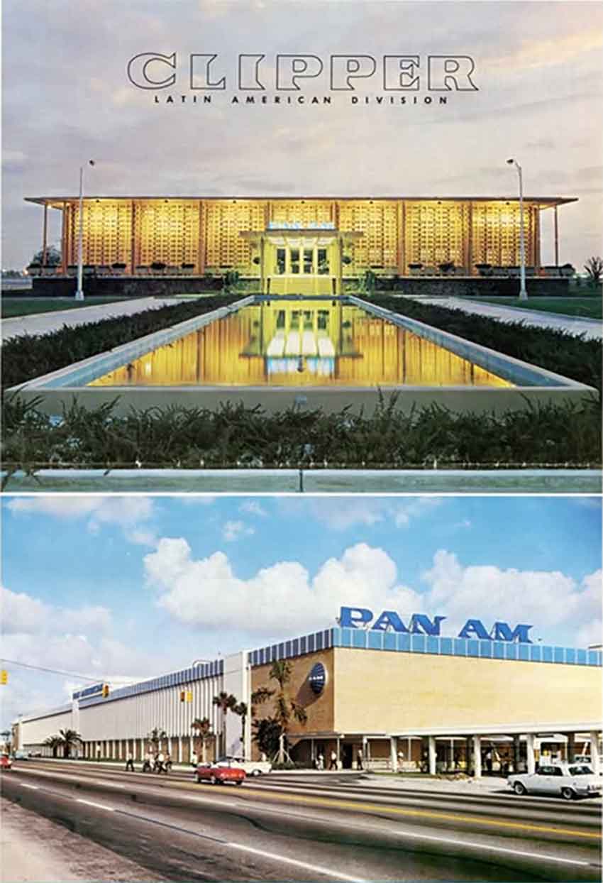 Latin American Division (LAD) Headquarters and the Maintenance and Overhaul Complex, designed by Miami-based architectural firm Steward-Skinner Associates, completed in 1964. Photo Credit: Clipper Magazine (1964) University of Miami Special Collections Library.