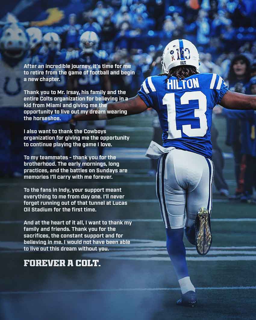 T.Y. Hilton officially retires from the NFL