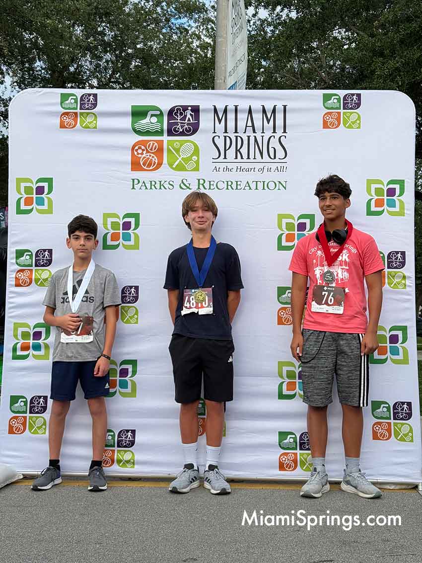 Zachary Garcia (12 left), Sebastian Suarez (14 center), and Alejandro Quirantes (14 right)