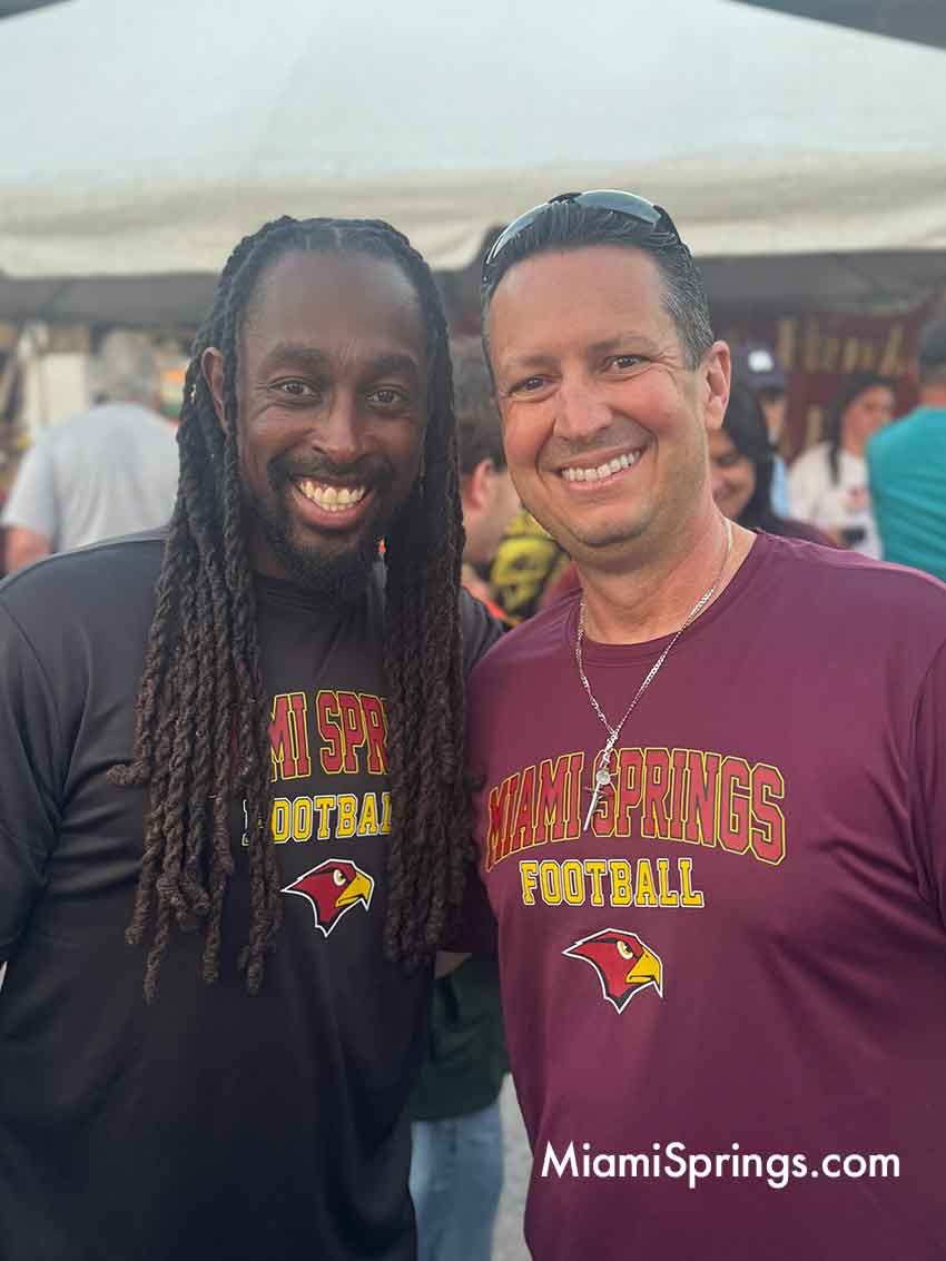 T.Y. Hilton and MSSH Principal Nelson Gonzalez at the 2026 Miami Springs Senior High MEGA Reunion