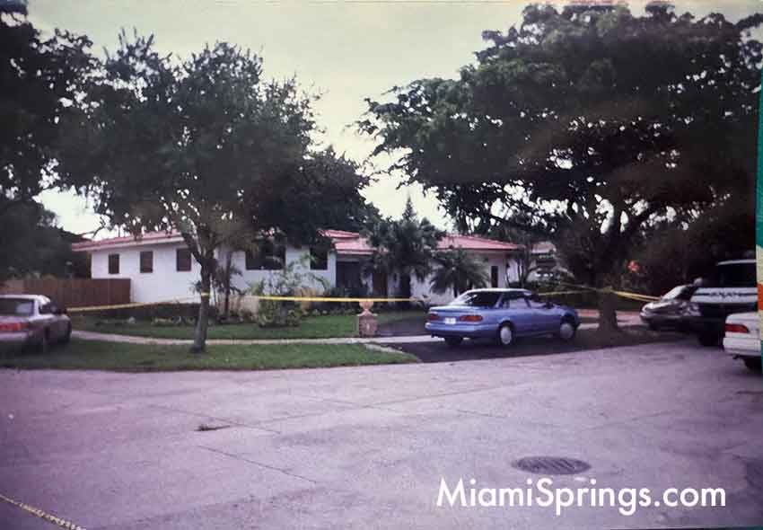 Crime Scene after the murder of Dr. Silvio Alfonso on Dove Avenue in Miami Springs