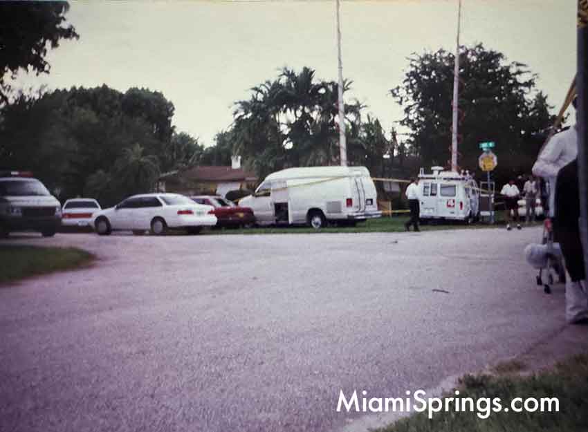 Crime Scene after the murder of Dr. Silvio Alfonso on Dove Avenue in Miami Springs