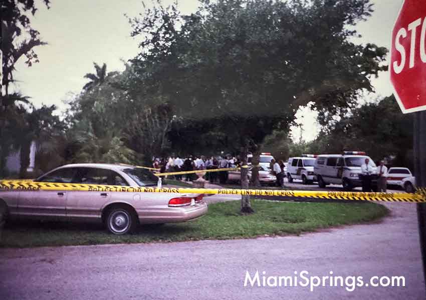 Crime Scene after the murder of Dr. Silvio Alfonso on Dove Avenue in Miami Springs