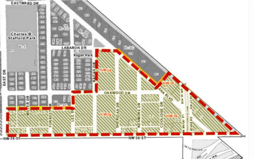 Impact Area: NW 36th Street District East of East Drive