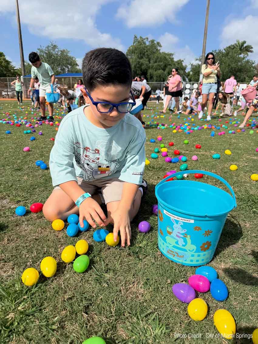 Easter Egg Hunt at Douglas Orr Park at Prince Field (Photo Credit: City of Miami Springs)