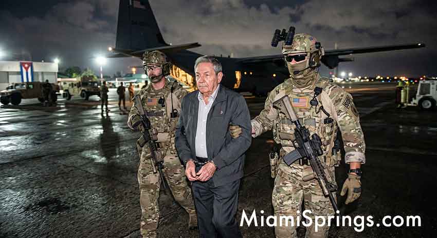 Raul Castro Indicted - Fictional Image Shows Raul Castro in the custody of U.S. Military