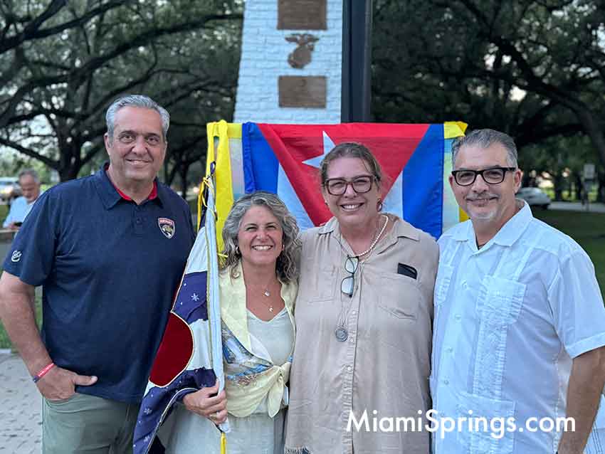 Freedom for Cuba Candlelight Vigil on Curtiss Parkway in Miami Springs