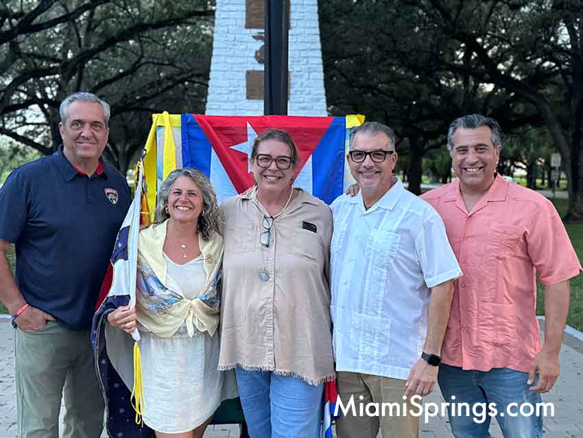Freedom for Cuba Candlelight Vigil on Curtiss Parkway in Miami Springs