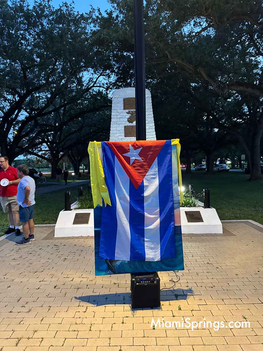 Freedom for Cuba Candlelight Vigil on Curtiss Parkway in Miami Springs