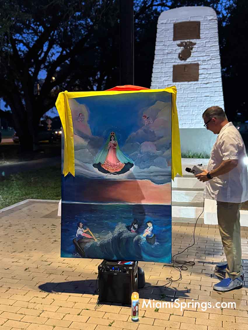 Freedom for Cuba Candlelight Vigil on Curtiss Parkway in Miami Springs