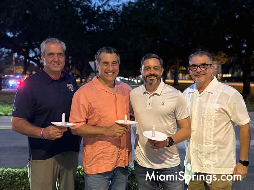 Freedom for Cuba Candlelight Vigil on Curtiss Parkway in Miami Springs