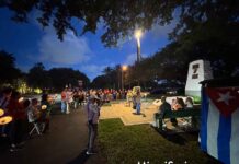 Freedom for Cuba Candlelight Vigil Held on Curtiss Parkway Freedom for Cuba Candlelight Vigil on Curtiss Parkway in Miami Springs